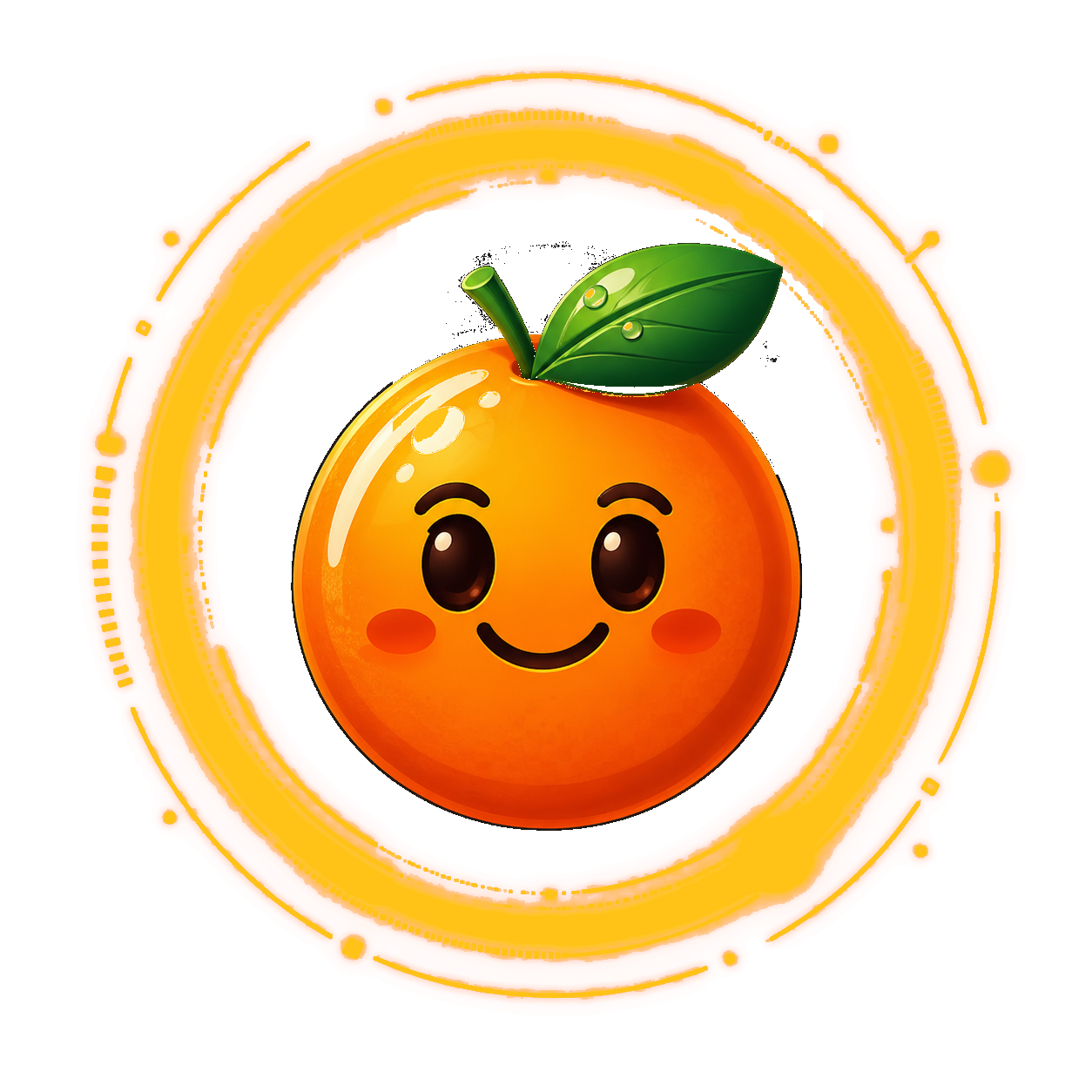 ORA glowing orange mascot